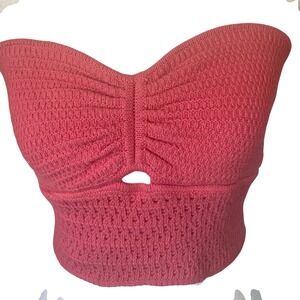 American Eagle Womens Y2K Boho Crochet Knit Tube Top Coquette Size M Festival‎